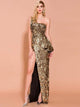 Off Shoulder Backless Sequin Party Dress