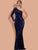 Oblique Collar One Sleeve Sequins Bodycon Prom Dress