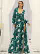 Greenleaf Print Long Sleeve Beach Dress
