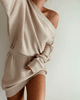One-shoulder Lace-Up Knit Dress Sweater