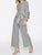 One Shoulder Striped Jumpsuit - Multicolor