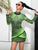Black And Green Striped Bodycon Party Dress MISS ORD 
