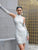 V Neck Long Sleeve Mesh Dress Elegant High Split Lace Dress Women Dresses MISS ORD 
