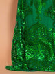 Off Shoulder Sweatheart Green Sequin Prom Dress