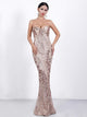 Strapless Sweetheart Sequin Tight Prom Dress