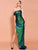 Avocado Green Sequin Dresses MISS ORD 