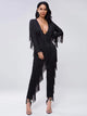 Sexy Deep V Long Sleeve Tassels Jumpsuit
