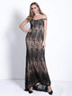 Off Shoulder Sequin Long Black Prom Dress