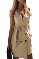 Lace Up Dress For The Young and Curios You - Khaki