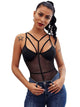 Rose Mesh Teddy Bodysuit - Black