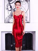 Cross Tie Back Tight Midi Satin Dress