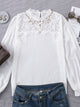 Embroidery Chiffon Blouse Shirts - White
