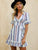 Going Somewhere V Neck Stripe Ruffle Dress - Stripe
