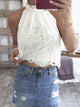Tiny Embroidery Tops - White