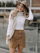 Suede Sequin Skirt  - Yellow