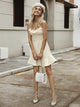 Daisy Spaghetti Strap Mini Straight Dress - White