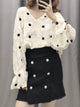 Gabriella Elegant polka dot print chiffon blouse