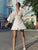 Gracie Elegant Embroidery Short  Dress - White