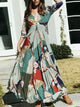Geometric Print Maxi Dress - Multicolor