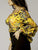Just Chill Print Chiffon Blouse Shirt - Yellow/Red