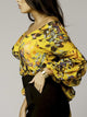 Just Chill Print Chiffon Blouse Shirt - Yellow/Red