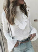 Cotton Blouse Embroidery Tops - White