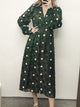 Lexie Elegant Polka Dot Dress - Army Green
