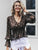 Going Back Lace Up Tops Shirts- Brown