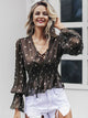 Going Back Lace Up Tops Shirts- Brown