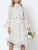 Flower Polka Boho Dress - White