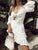 Spoiled V Neck Hollow Out Cotton Dress - White