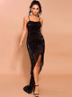 Sequin Prom Dress With Long Tail