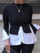 False Two-Piece Blouse Shirt - Black