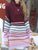 Tea Time Striped Sweater Dress - Burgundy/Blue