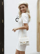 Win Your Heart Slim Polo Collar Sweater - White/Burgundy