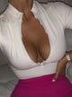 Zip or Unzip Sexy Crop Top - Black/White