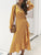Kila V Neck Wrap Long Dress - Yellow