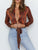 Men Attention Leopard Print Shirt - Brown