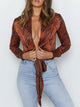 Men Attention Leopard Print Shirt - Brown