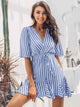 Let's Sit Down Vintage Striped Dress - Multicolor