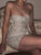 Lurex Off Shoulder Bodycon Dress -  Silver