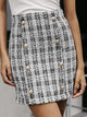 Lucy Tweed Plaid Skirt Focus Point - Black