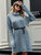 Simple Unity Long Sweater Dress - White/Blue