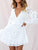 Sweet White Lace V Neck Short A-Line Dresses MISS ORD 