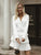Ellie I'm So Beautiful Chiffon Blazer Pleated Dress - White