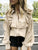 Vintage Ruffled Blouse Shirt - Khaki