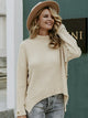 Turtleneck Knitted Sweater - Beige