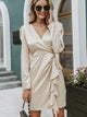 Will Be There Silky Mini Dress - Beige
