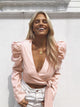 Only You Solid Color Crop Tops - White/Pink