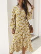 Boho Print Long Maxi Dress - Yellow